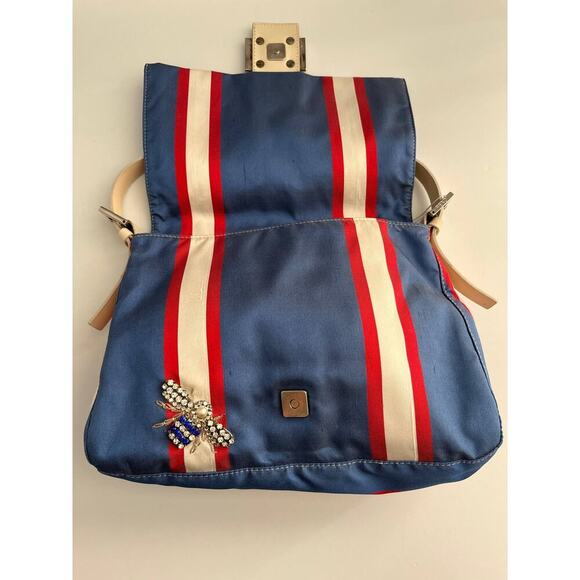 Vintage Fendi baguette Mamma insect stripes multicolor shoulder bag - Picture 6 of 8